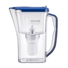 Water Filter Pitcher, 9 Cup 5-stage Water Filter Dispenser, Fast Filtration System with Filter Change Indicator, No BPA, Lasts 3 Months or 40 Gallons,