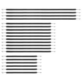 20 Piece Flat Bungee Cord, 20 mm Heavy Duty Bungee Straps with Steel S-Hooks, Includes 15", 21", 36", Elastic Bungee Rope for Cargo, Tarps, Trucks and