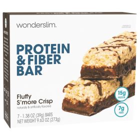 High Fiber Protein Bars, Fluffy S'more Crisp |Healthy I Satisfying, Supports Energy Convenience, 7 Pack