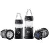 LED Camping Lanterns, 4 Pack Rechargeable Camping Flashlights, Solar & USB Charging, Portable Collapsible, Bulit to Last Lights, As Power Bank, for Hi