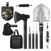 Survival Shovel Survival Axe, 16-in-1 Camping Folding Shovels with Hatchet, Stainless Steel Tactical Shovel Hatchet Combo, Multifunctional Emergency S