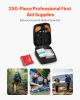 Survival First Aid Kit, 250 Pieces, 600D Nylon Trauma First Aid Bag, Survival Gear and Equipment, Emergency Kits, for Men Women Camping, Boat, Earthqu
