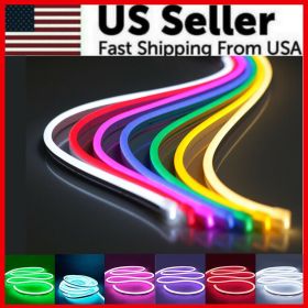 1M 2M 3M 5M 12V Flexible Sign Neon Lights Silicone Tube LED Strip Waterproof USA (Light Color: Purple, Length: 2M - 6.6 FEET)