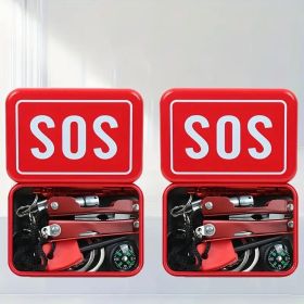 8 Item Emergency Survival Kit, Flint, Essential For The Home, Essential For The Outdoors, Ideal Gifts For Men, Gifts For Women, Christmas And Birthday (Quantity: 2)