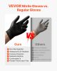 Disposable Gloves, 4.5 Mil Black Nitrile Gloves with Textured Fingertips, Latex & Powder-Free, Food-Grade, Puncture Resistance, Ideal for Medical Exam